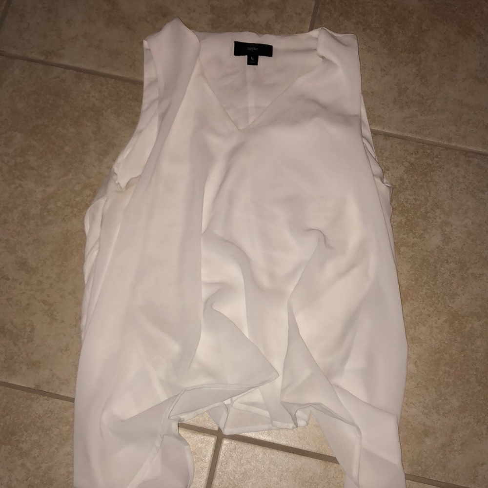 Flowy white chiffon top